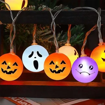 Vánoční dekorace LED světelný řetěz ve tvaru koulí na Halloween, 20 světel, 3 m