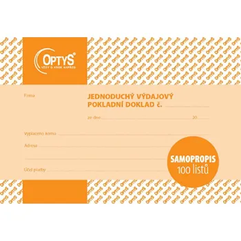 Kancelářské potřeby Optys OP1303 Výdajový doklad jednoduchý samopropisovací A6 100 listů