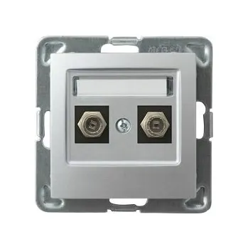 Elektrická zásuvka Anténní zásuvka nástěnná Ospel stříbrná