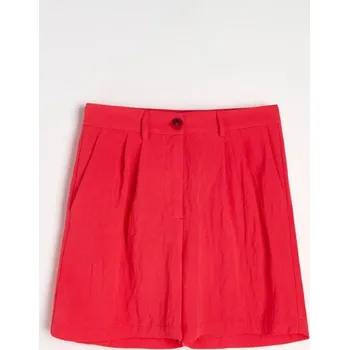 Dámské kraťasy Sinsay - Šortky s příměsí lnu - červená - 176HC-33X - 176HC-33X-XL