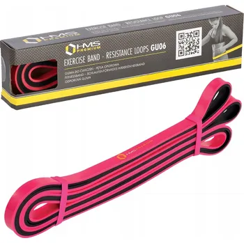 Posilovací guma HMS GU06 růžová 1 ks 6,75-18 Kg