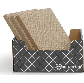 ŠKRABADLO A TEKUTOVÉ PELÍŠEK KARTONOVÉ PRO KOČKY VLNITÁ PODLOŽKA NA ŠKRÁBÁNÍ 3 NÁHRADNÍ VLOŽKY