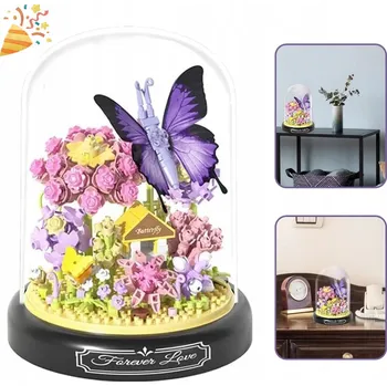 ostatní stavebnice KYTICE KVĚTIN STAVEBNICE KVĚTY VČELKA MOTÝL PUZZLE 3D KREATYWNE