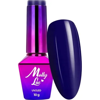 Přípravek na nehty Hybridní lak MOLLYLAC 10g Pin-up Girl Bomber Girl Tmavě modrá Č.375