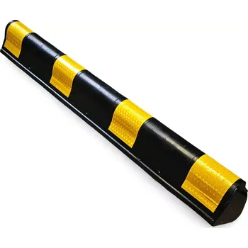 Černo-žlutá gumová ochrana rohů zdí, stěn FLOMA WP97 - délka 80 cm, šířka 15 cm, tloušťka 1 cm - 62621555