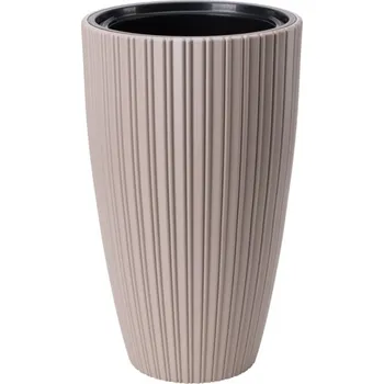 Obal na květináč Obal na květináč MIKA SLIM plastový d30x48cm, hnědý