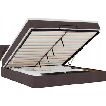 Postel VidaXL Rám postele Otomana s matrací, hnědá, 160 x 200 cm, látka
