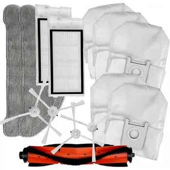 Sada příslušenství pro robotický vysavač Kartáče, HEPA filtry pro vysavač XIAOMI Roidmi EVE+ (SDJ01RM) sada sáčků a mopy 14ks