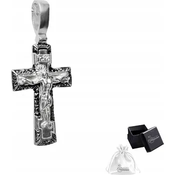 Přívěsek Stříbrný kříž Ag 925 s pravoslavným Kristem