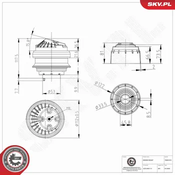 Zavěšení motoru Zavěšení motoru ESEN SKV 75SKV419