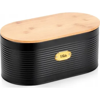 chlebník Chlebník s prkénkem Vilde hnědý, černý, zlatý kov