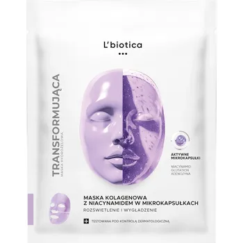 Pleťová maska L'biotica Kolagenová maska s niacinamidem Rozjasnění a vyhlazení 1 ks