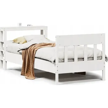 Ložnice Rám postele bez matrace, bílý, 75 x 190 cm, masivní borovicové dřevo