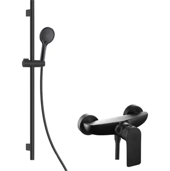 Sprchový set kielle Vega - Sprchový set s baterií, tyčí, hadicí a sprchovou hlavicí EcoSpare, matná černá 20618SN54