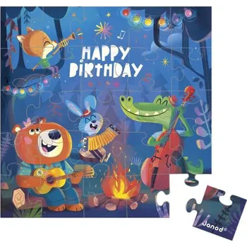 Puzzle Janod Blahopřání k narozeninám s puzzle Les
