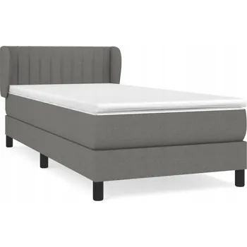 Postel Jednolůžková postel VidaXL, nekompletní, bílá a tmavě šedá, odstíny šedé