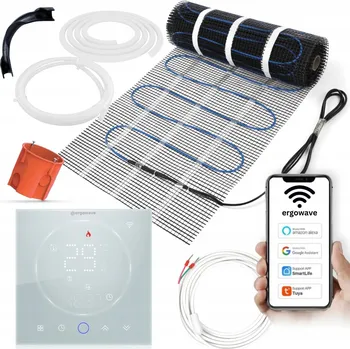 Topná rohož Topná rohož 7 m2 - 160 W/m2 + Termostat WiFi Ergowave CLEAR, topení rohoží