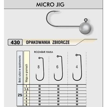 Rybářský háček KAMATSU Kamatsu Jigová hlavička MICRO vel.4 Hmotnost 2g