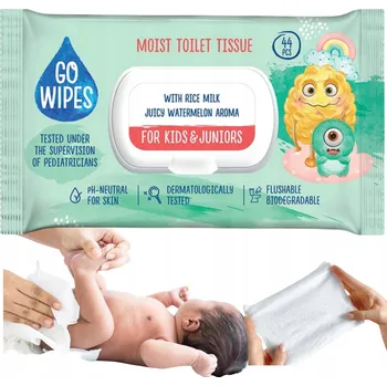 Toaletní papíry Vlhčený toaletní papír pro děti s vůní a uzavíratelným víčkem GoWipes 44 ks