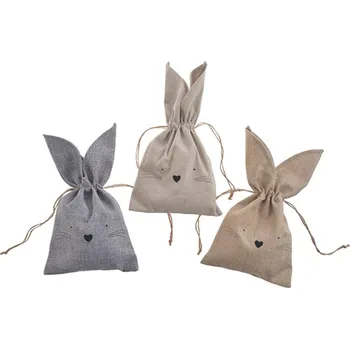 Velikonoční dekorace Pro Háčkování Dárkový pytlík zajíček 14 x 27 cm přírodní