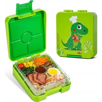 Svačinový box SWVIODMT Dětský box na svačinu s přihrádkami, 1300 ml, zelený