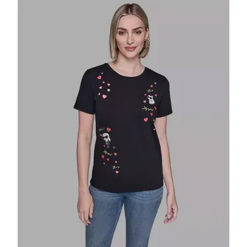 Dámské tričko KARL LAGERFELD dámské tričko CATE černé L