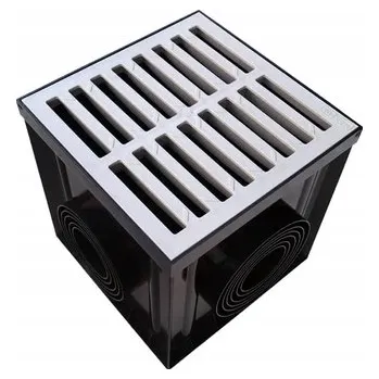 kanalizace Revizní šachta s košem a PVC mřížkou A15 ŠEDÁ 300x300x300mm do 1,5T