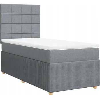 Postel Čalouněná jednolůžková postel VidaXL 90x190 cm, odstíny šedé