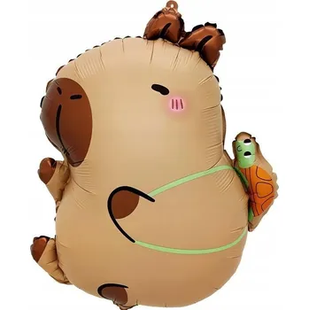 Balónek Fóliový balónek Kapybara se želvičkou, 44x38 cm