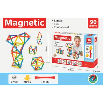 ostatní stavebnice MAGNETICKÉ STAVEBNÍ STAVEBNICE PRO DĚTI 90 DÍLŮ - OLFED