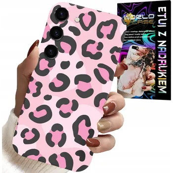 Pouzdro na mobilní telefon POUZDRO PRO SAMSUNG GALAXY S23 PLUS – ŽENSKÁ PANTERKA V RŮŽOVÉ BARVĚ