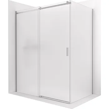 CERANO - Sprchový kout Santoro - levá - 6 mm - chrom, mléčné sklo - 110x70 cm - posuvný