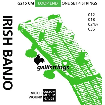 Příslušenství pro strunný nástroj Galli G215 CM Irish Banjo 4-String Tenor Custom Medium + prodloužená záruka 3 roky