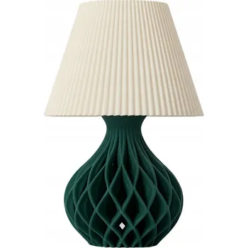Lampička Lampa KARU Chrysocolla Green, plisované stínítko, LED E27