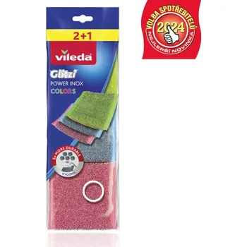 Vileda: Uklízejte snadno a efektivně Vileda Inox colors drátěnka 2+1ks 174725