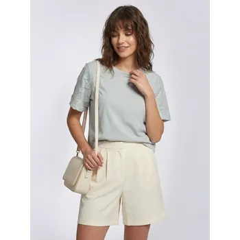 Dámská móda Sinsay - Bavlněná halenka s&nbsp;výšivkou - krémová - 559DO-01X - 559DO-01X-M