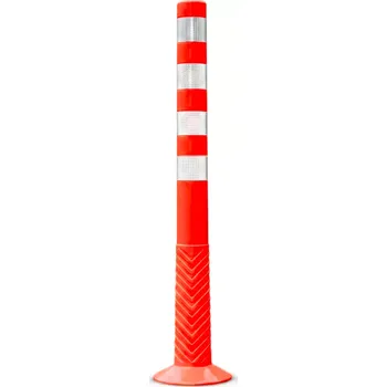 Plotový sloupek Červený plastový (TPU) reflexní sloupek FLOMA BPD66 - průměr 8 cm, výška 100 cm - 62621606