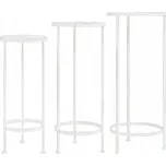 Sada 3 vintage květináčů, kovové, starožitná bílá