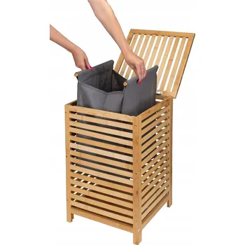 Koš na prádlo Volně stojící koš na prádlo Galicja 65 l, béžový, šedý