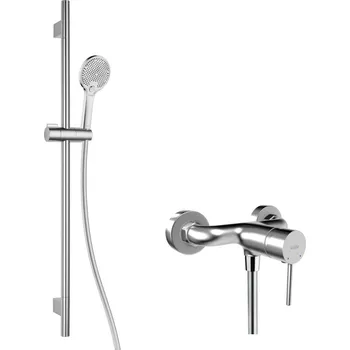 Sprchový set kielle Oudee - Sprchový set s baterií, tyčí, hadicí a sprchovou hlavicí EcoSpare, chrom 20602SN40