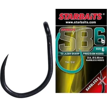 Rybářský háček STARBAITS STARBAITS Háček SB 6 bez protihrotu (10 ks) č.8