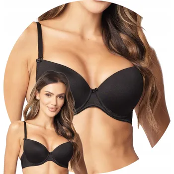 Dámské spodní prádlo Vivisence 1068 černá hladká odepínací ramínka 95B Podprsenka PUSH-UP