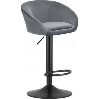 Barová židle Barová židle EAST - samet šedá / černá základna
