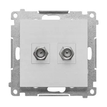 Elektrická zásuvka Anténní zásuvka nástěnná Kontakt-simon šedá