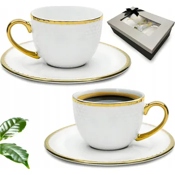 Sada šálků Bella Fiore 2+2 na kávu a čaj, 280 ml, porcelánová, dárek