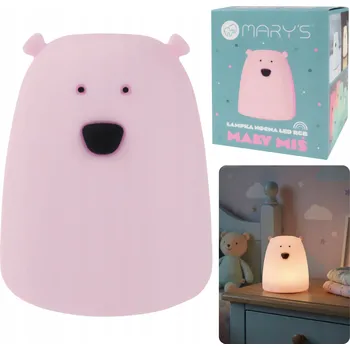Lampička Mary's Silikonové noční lampa LED MEDVÍDEK, Lampička na BATERIE do dětského pokoje