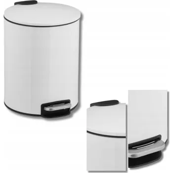 Odpadkový koš Bílý koupelnový odpadkový koš 5L s pomalým zavíráním, kovový