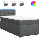 Čalouněná jednolůžková postel VidaXL 90x190 cm, odstíny šedé