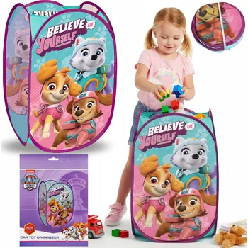 Úložný box Tlapková patrola SKLÁDACÍ koš na hračky, Organizér do dětského pokoje pro děti