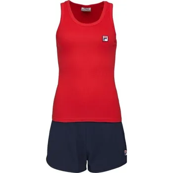 Dámské pyžamo Dámské pyžamo Fila JERSEY RIB TANK FRENCH TERRY SHORT PANT PYJAMAS W S Tmavě modrá, Červená